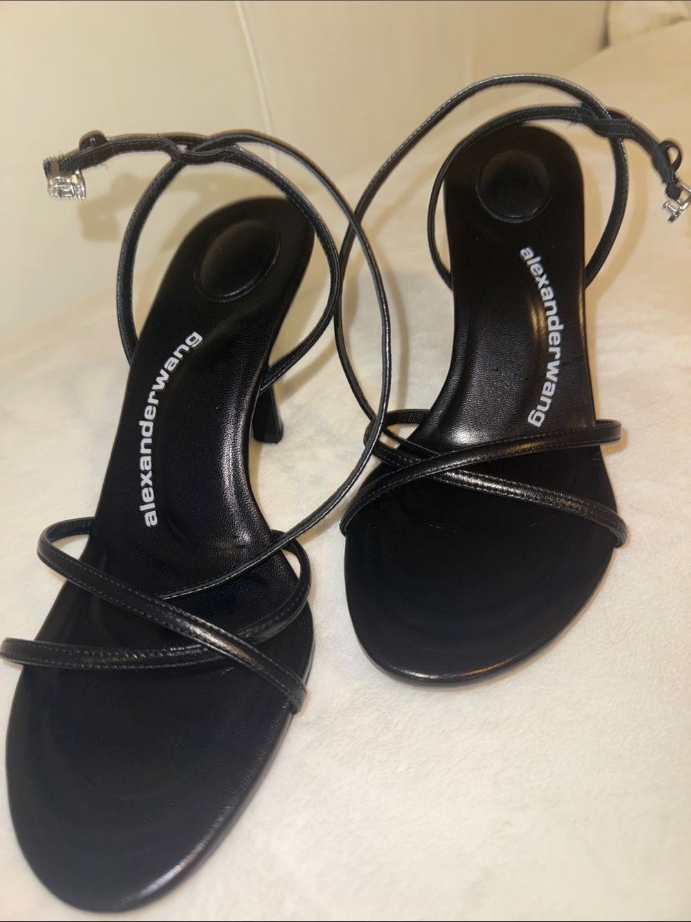 Alexander Wang Black Strappy Lace-Up Heeled Sandals